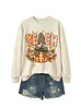 Amazon eBay loja independente moda versátil confortável feminina ensinar estampa de leopardo abóbora gola redonda manga longa moletom