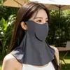 Máscara Facial Protetora Solar Protetor de Pescoço Integrado Permite Beber Água Seda Gelada Respirável Proteção dos Cantos dos Olhos Tipo Abertura Meio Rosto Ajustável Máscara Protetora Solar