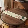 Nuevo mantel protector de mesa lavable impermeable y a prueba de aceite de vidrio suave de PVC estilo chino con mantel estampado hueco