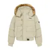 Chaqueta Abrigo de Algodón Acolchado con Capucha y Cuello de Piel Estilo Americano Moda Nacional para Hombres y Mujeres Invierno Engrosado Cálido Parker Chaqueta Corta de Algodón Acolchada Nueva Moda