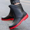 Botas de Lluvia Antideslizantes Cálidas de Moda para Hombre, Botas de Goma de Caña Media Larga, Zapatos para el Agua de Caña Alta, Botas Impermeables para Cocina, Pesca, Lavado de Autos, Trabajo