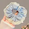 Laço de Cabelo de Renda Doce, Scrunchie de Luxo Estilo Coreano, Laço de Cabelo Extra-Grande para Coque, Corda de Cabelo para Rabo de Cavalo, Acessório de Cabelo