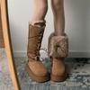 Botas de Neve Peludas de Cano Alto de Uso Duplo Únicas para Mulheres, Novo Estilo de Inverno 2026, Sapatos de Algodão Super Descolados com Forro de Pelúcia e Solas Grossas, Botas Longas