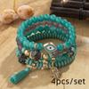 Fornecimento Direto Transfronteiriço de Pulseiras de Miçangas com Tassel de Camadas Estilo Boêmio, Pulseiras Elásticas, Joias Europeias e Americanas Atacado