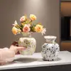 Vaso Cerámico Moderno de Lujo Ligero para Arreglo Floral de Sala de Estar, Recipiente para Flores para Decoración de Entrada de Casa de Huéspedes y Hotel, Venta al por Mayor