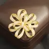Nova Broche de Flor de Zircônia de Cobre Elegante da Moda Criativa Elegante Para Terno Casaco Cheongsam Acessórios de Vestuário Casamento Mulheres