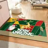 Capachos de Entrada Vermelhos de Natal Transfronteiriços, Tapetes de Banheiro Absorventes de Água e Antiderrapantes, Tapetes de Veludo Cristal Festivos e Resistentes a Manchas para Casa