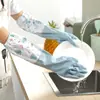 Guantes de Goma de Terciopelo de Invierno para Mujer, Duraderos para Limpieza del Hogar, Lavado de Platos de Cocina del Hogar, Lavado de Ropa, Lavado de Ollas, Guantes Impermeables