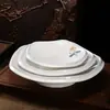 Plato Artístico Estilo Chino, Plato Cerámico Irregular Estilo Nacional Flor de Loto Bajo Vidriado, Plato para Pescado, Vajilla para Restaurante y Hotel, Bol para Sopa