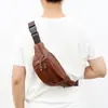 Nuevo Bolso de Cintura de PU para Hombre, Bolso Cruzado de Hombro de Negocios, Bolso de Pecho para Deportes de Running, Mochila Táctica para Exteriores, Billetera para Monedas de Teléfono Móvil
