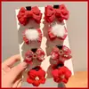 Diadema Rojo Festivo con Lazo para Niñas Pasador de Año Nuevo Infantil Pinza de Princesa Pasador para Flequillo Lateral Pasador