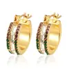 Brincos geométricos banhados a ouro com diamantes para mulheres, ear cuffs versáteis e da moda, argolas modernas e únicas