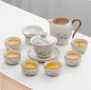 Lujo Ligero Gama Alta Horno Ru Juego de Té Kung Fu para el Hogar Cerámica China Tetera Taza de Té Bandeja de Té Pequeña Regalo