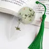 Estilo chino simple artístico exquisito borla hoja marcapáginas clásico estilo antiguo creativo fresco estudiante pequeño regalo