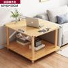 Mesa de Centro Pequeña para Sala de Estar, Mini Mesa Cuadrada de Estilo Antiguo, Mesa de Esquina para Sofá con Patas de Madera Maciza, Mesa Cuadrada para Balcón