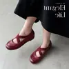 Zapatos Retro de Punta Redonda de Cuero Suave sin Cordones con Aumento Oculto de Altura, Zapatos Casuales Negros de Cuero con Tira Cruzada para Mujer, Versátiles y Cómodos