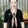 Bufanda Larga de Seda con Perlas para Mujer, Nueva Primavera/Verano, Portátil, Collar de Verano, Delgada, Alta Calidad, Elegante y Versátil
