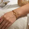 2026 Nuevo Brazalete de Anillo Redondo de Acero de Titanio que No se Desvanece para Mujeres, Popular en Tiktok, Accesorio de Moda y Versátil para Estudiantes y Mejores Amigas