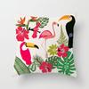 Seleção rigorosa de bons produtos verão algodão e linho Fronha de Flamingo estampa de desenho animado fronha simples almofada de sofá para casa
