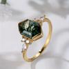 Anillo de Estilo Europeo y Coreano Pastoral para Mujer de Cao Shi Comercio Exterior, Anillo con Diseño Hexagonal Geométrico Marquise, Banda de Anillo Vintage Estilo Bosque
