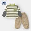 Conjunto de Ropa de Otoño para Niños Camiseta de Manga Larga Pantalones Casuales Camiseta Básica para Niños Pequeños Ropa Infantil Pantalones Largos Primavera y Otoño Moderno