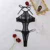 Mono Europeo y Americano Transfronterizo Nuevo Estilo Transparente Adelgazante Raya Vertical Malla de Seda Negra Encaje Fino con Cordones Moldeador Adelgazante Halter
