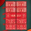 Sobre rojo plegable al por mayor de alta calidad con estampado dorado para bodas, feliz cumpleaños, creativo, con ganancias, es un popular sobre rojo de seis tarjetas