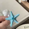 Pinza para el pelo de Estrella de Diamante, Concha de Perla, Estrella de Mar, Estilo Vacacional Costero, Pinza de Pato, Pinza Lateral para Flequillo Roto, Accesorios para el Cabello para Mujeres