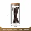 Pote de vidro com tampa de bambu e madeira cozinha grãos integrais alto borossilicato armazenamento de café e pote de vedação cilindro reto transparente pote de chá