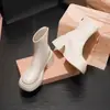 Botas curtas brancas para mulheres, sola plataforma, que aumentam a altura, elásticas, botas afinadoras, botas Martin afinadoras