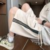 Marca de Moda de Estilo Americano Pantalones Cortos de Cinta a Rayas para Hombre Moda de Verano a la Rodilla Cinco-Seis Pantalones Casuales Deportivos Baloncesto