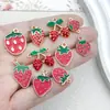 Accesorios para Joyería DIY Serie de Frutas Fresas Rojas Colgantes de Pendientes de Aleación Esmaltada Encantos Dulces para Pulsera y Collar