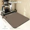 Tapete Drenante de Cozinha Absorvente, Tapete Secagem Rápida para Bancada, Pad Absorvente de Água Antiderrapante para Máquina de Café, Pratos, Decoração de Bancada de Cozinha