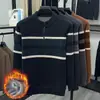 Suéter de Invierno con Media Cremallera para Hombre, Cálido y Engrosado, Adecuado para Padres de Mediana Edad y Mayores, con Forro de Felpa, Suéter Básico de Punto para Hombre