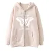 2022 Suéter con cremallera de mariposa transfronterizo de Amazon y2k retro casual moderno abrigo para hombre otoño e invierno sudadera con forro polar