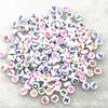 Contas Soltas de Acrílico 4X7mm, Vários Estilos de Contas Coloridas com Alfabeto Inglês, Acessórios para Joias DIY, Contas para Pulseira