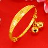 Pulsera de lujo de imitación de oro de 24k pulsera inteligente para bebé venta al por mayor estilo étnico larga vida rico regalo para niños