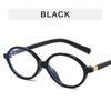 Óculos pequenos estilo retrô oval anti-luz azul armação preta fashion espelho plano simples personalidade fofo armação com senso de alta qualidade