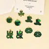 Série de Feriados Irlandeses DIY Desenho Animado Joias com Gotejamento de Óleo Acessórios Pingente Único Trevo Verde Pulseira Pingente Pingente
