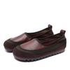 Primeira Camada Couro de Vaca Feito à Mão Solado Macio Cor Colorida Sapato de Camada Única para Quatro Estações Novo Estilo Mori Slip-on Sapato Preguiçoso Couro Genuíno Plano Sapato Feminino