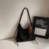 Bolsa Grande Escarchada Maillard para Mujer 2025 Nuevo Bolso Tote Retro de Gamuza Textura Otoño e Invierno Letra Bolso de Axila