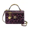 Popular Bolso Cuadrado Pequeño con Estampado de Leopardo de Comercio Exterior, Elegante Bolso de Hombro Cruzado Brillante Estilo Chanel, Bolso Caja Acolchado con Cadena