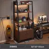 Estantería de pie, estantería de varios niveles, gabinete de almacenamiento junto al escritorio de computadora en la sala de juegos, estante de exhibición en forma de escalera de arte de hierro