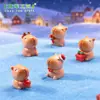 Figuritas de Capibara Navideñas Lindas en Miniatura, Accesorios de Decoración DIY con Paisaje Nevado, Mini Adornos