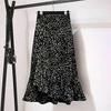 Chiffon cintura alta estilo Hong Kong saia rabo de peixe em saia estilo coreano feminina 2024 verão nova saia versátil de comprimento médio linha A