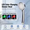 Cabezal de Ducha Luminoso de Nuevo Modelo Transfronterizo LED que Cambia de Color con Boquillas de Control de Tres Temperaturas de Color, Ducha de Lluvia Estilo Cascada para Baño A12W