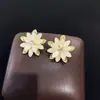 Brincos Flor de Pedra Olho de Gato Românticos Estilo Francês para Mulheres, Brincos de Alto Padrão Deslumbrantes com Microincrustação de Diamantes, Brincos Versáteis e Exquisitos Atacado