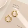 Pendientes Florales Geométricos con Tachuelas de Diamante Aguja Plateada, Pendientes Versátiles de Tendencia de Nicho Únicos y de Moda, Pendientes de Lujo Ligero de Gama Alta para Mujer