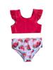 Traje de baño de dos piezas dividido para niñas pequeñas de comercio exterior con estampado de sandía y estrella de cinco puntas para playa