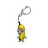 Chaveiro Acrílico Gato Banana Feliz Gato Novo Transfronteiriço Comida Expressão Cabeça de Gato Chaveiro de Bolsa Engraçado